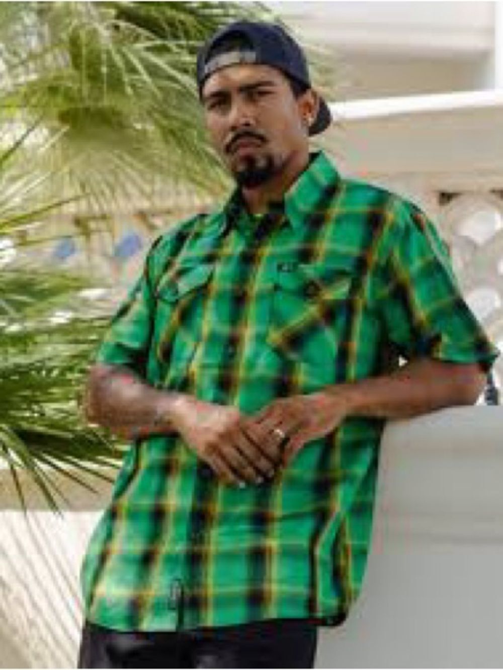 DIXXON Kingston Green Plaid Short-Sleeve Men’s Shirt 4X